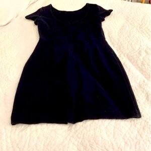 Banana Republic navy blue ribbed short-sleeve fitted dress scoop neck